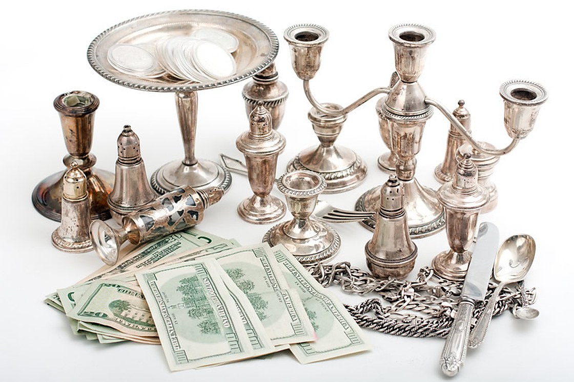 Scrap sterling silver including candlesticks